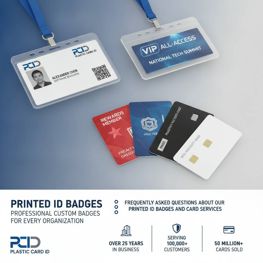 Frequently Asked Questions About Our Printed ID Badges and Card Services